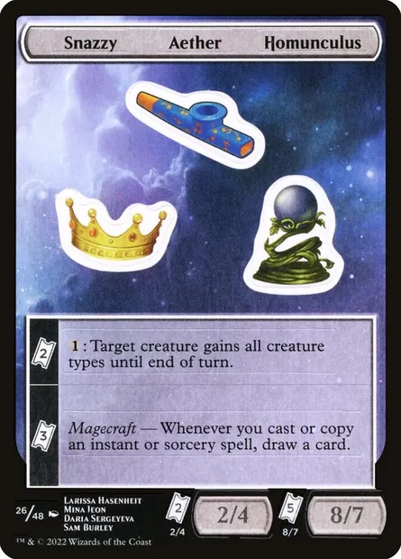 Snazzy Aether Homunculus, Magic card SUNF 26 — Unfinity Sticker Sheets set