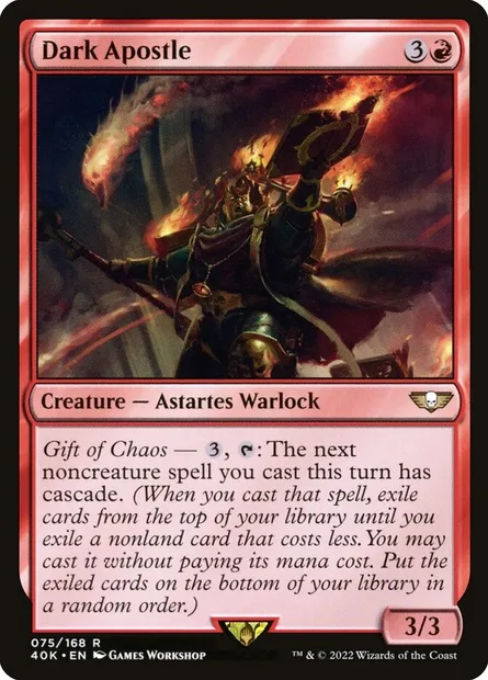 Dark Apostle, Magic card 40K 75 — Warhammer 40,000 Commander set