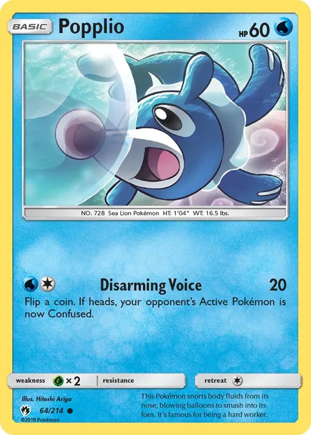 Popplio, Pokémon card LOT 64 — Lost Thunder set
