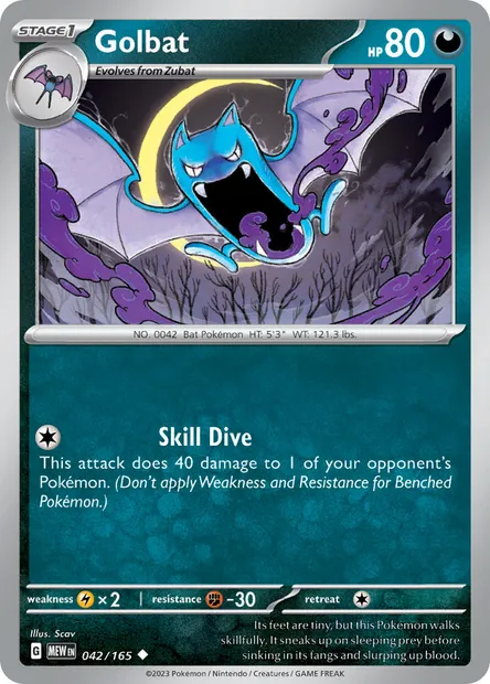 Golbat, Pokémon card MEW 042 — 151 set