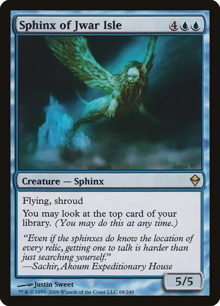 Sphinx of Jwar Isle, Magic card ZEN 68 — Zendikar set
