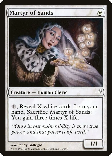 Martyr of Sands, Magic card CSP 15 — Coldsnap set