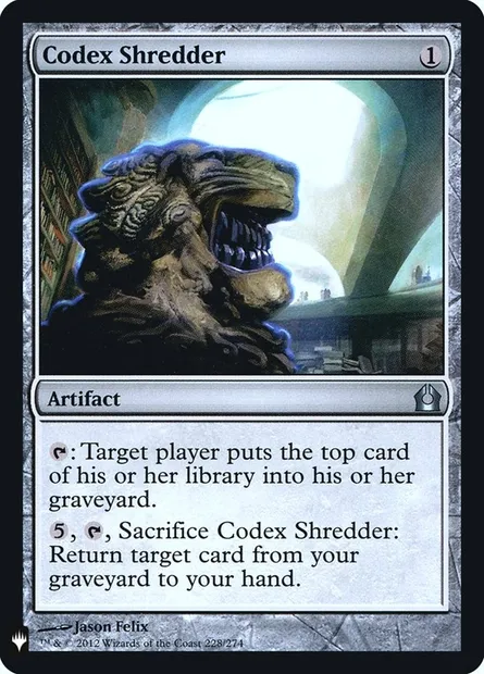 Codex Shredder, Magic card PLST RTR-228 — The List set