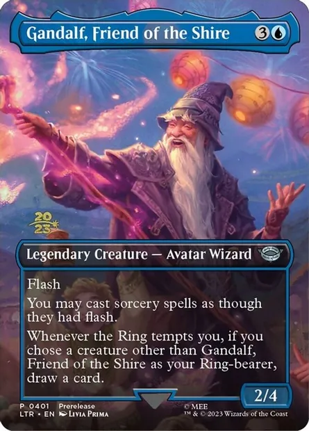 Gandalf, Friend of the Shire, Magic card PLTR 401s — Tales of Middle-earth Promos set