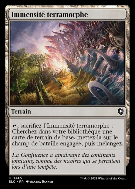 Immensité terramorphe, carte Magic BLC 345 — extension Bloomburrow Commander