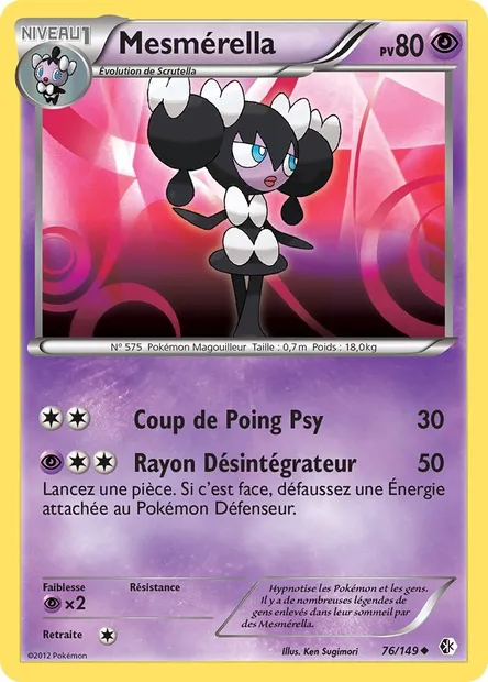 Mesmérella, carte Pokémon BCR 76 — extension Frontières Franchies
