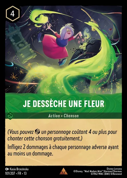 Je dessèche une fleur, carte Disney Lorcana CH13-101 — extension Invasion Epineuse!