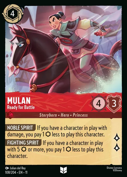 Mulan - Ready for Battle, Disney Lorcana card CH11-108 — Winterspell set