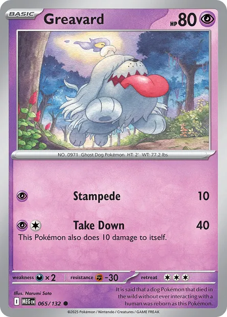 Greavard, Pokémon card MEG 065 — Mega Evolution set