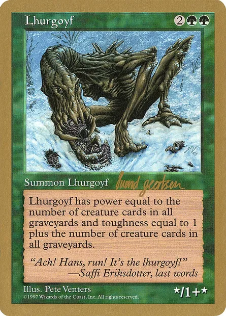 Lhurgoyf, carte Magic WC97 sg309 — extension World Championship Decks 1997