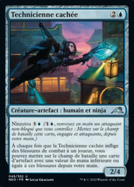 Technicienne cachée, carte Magic NEO 49 — extension Kamigawa: La Dynastie Néon