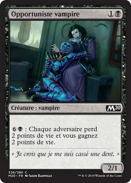 Opportuniste vampire, carte Magic M20 326 — extension Core Set 2020