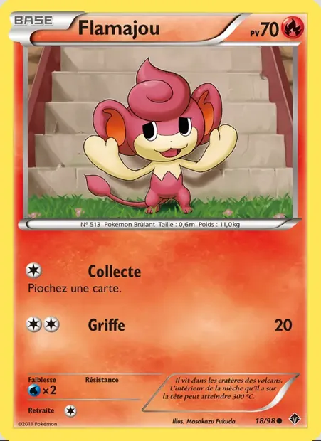 Flamajou, carte Pokémon EPO 18 — extension Pouvoirs Émergents