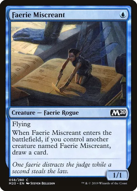 Faerie Miscreant, Magic card M20 58 — Core Set 2020 set