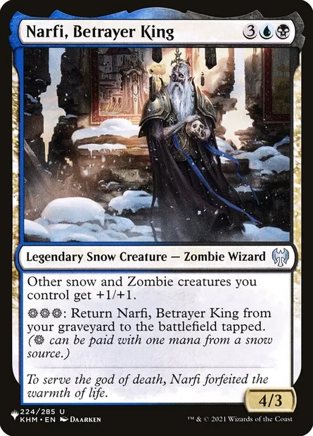Narfi, Betrayer King, Magic card PLST KHM-224 — The List set