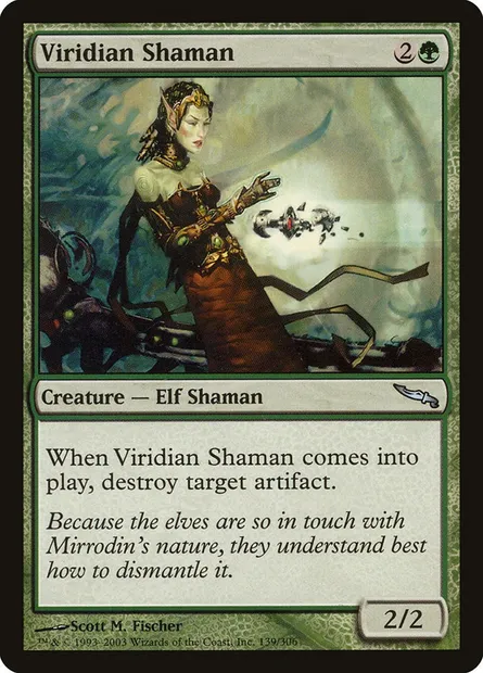 Shamane viridiane, carte Magic MRD 139 — extension Mirrodin