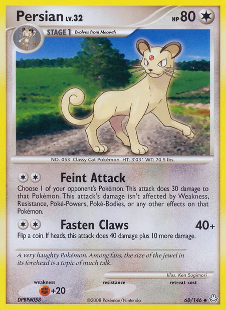 Persian, Pokémon card LA 68 — Legends Awakened set