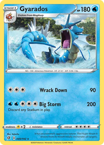 Gyarados, Pokémon card RCL 40 — Rebel Clash set