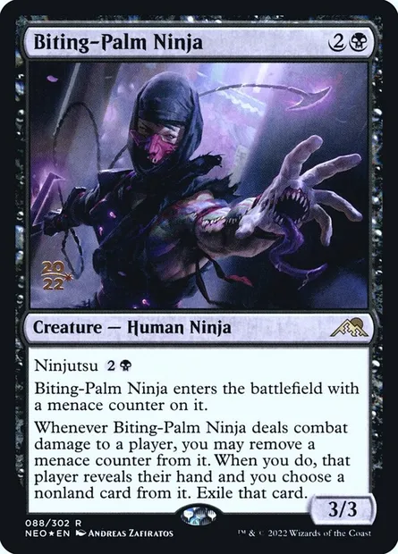 Biting-Palm Ninja, Magic card PNEO 88s — Kamigawa: Neon Dynasty Promos set