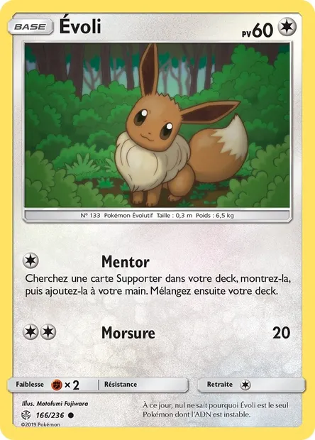Évoli, carte Pokémon CEC 166 — extension Éclipse Cosmique