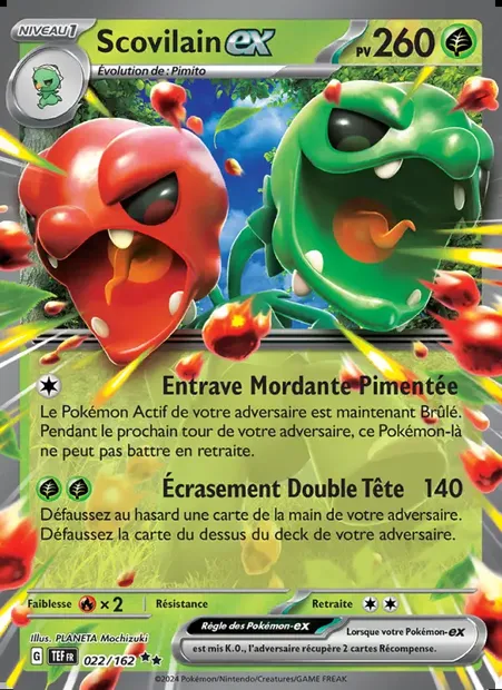Scovilain-ex, carte Pokémon TEF 022 — extension Forces Temporelles