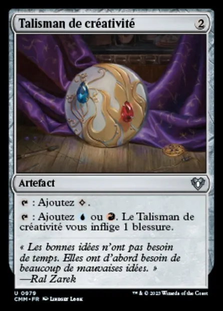Talisman de créativité, carte Magic CMM 979 — extension Commander Masters