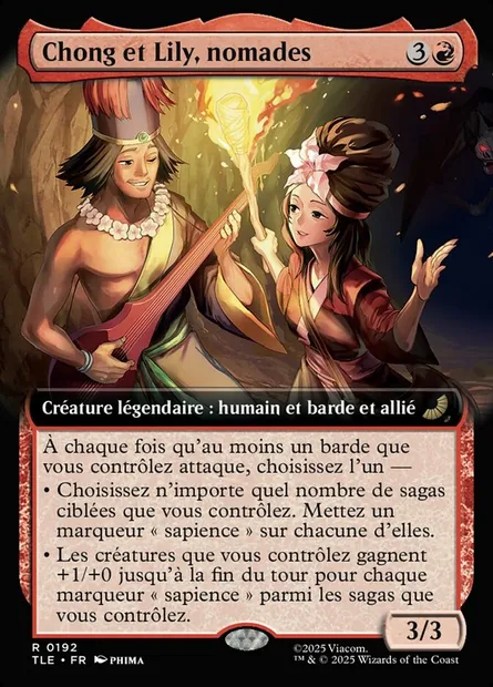 Chong et Lily, nomades, carte Magic TLE 192 — extension Avatar: The Last Airbender Eternal