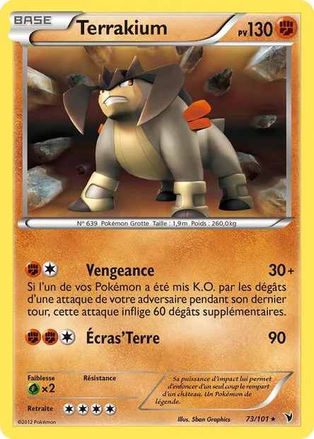 Terrakium, carte Pokémon NVI 73 — extension Nobles Victoires