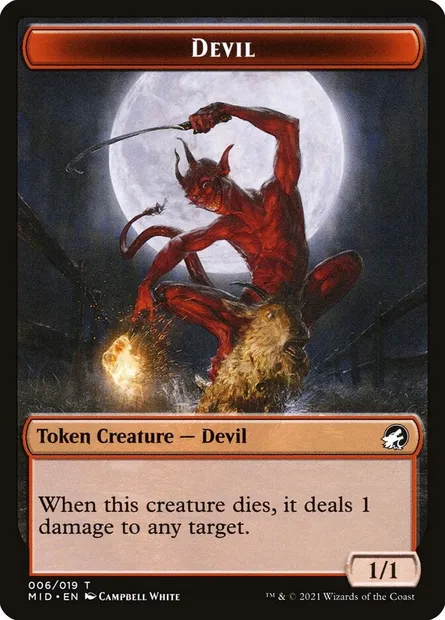 Devil, carte Magic TMID 6 — extension Innistrad: Midnight Hunt Tokens