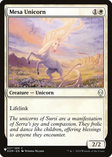 Mesa Unicorn, Magic card PLST DOM-27 — The List set