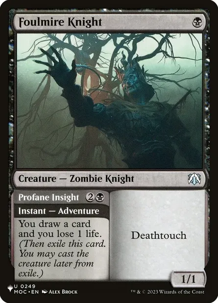 Chevalier putrefondrière // Perspicacité profane, carte Magic PLST MOC-249 — extension The List