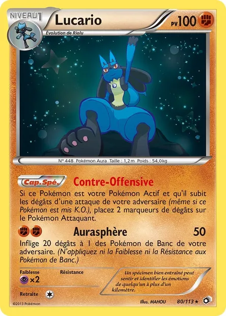 Lucario, carte Pokémon LTR 80 — extension Legendary Treasures