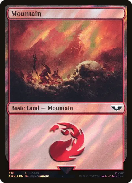 Montagne, carte Magic 40K 316★ — extension Warhammer 40,000 Commander