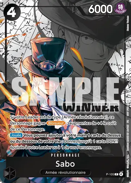 Sabo, carte One Piece P-105 — extension Carte promo