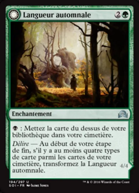 Langueur automnale // Ancêtre de l'équinoxe, carte Magic SOI 194 — extension Ténèbres sur Innistrad