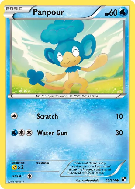 Panpour, Pokémon card BLW 33 — Black & White set