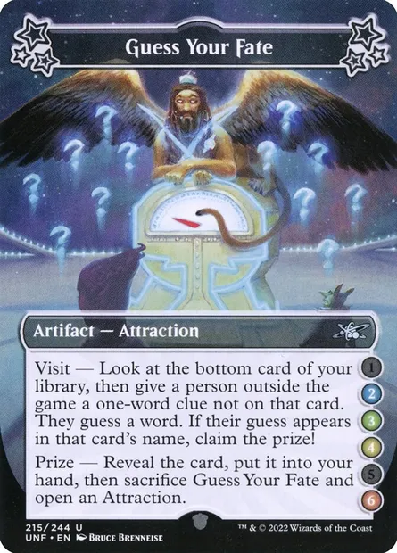 Guess Your Fate, carte Magic UNF 215a — extension Unfinity