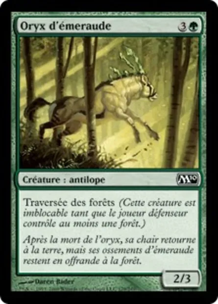 Oryx d'émeraude, carte Magic M10 179 — extension Magic 2010
