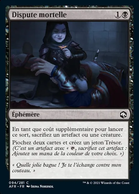 Dispute mortelle, carte Magic AFR 94 — extension Forgotten Realms: Aventures dans les Royaumes Oubliés
