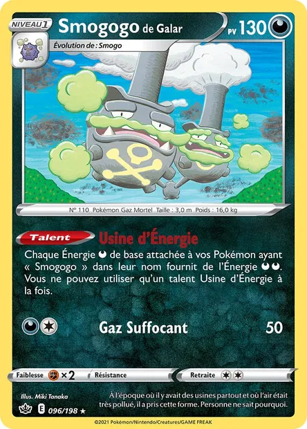Smogogo de Galar, carte Pokémon CRE 96 — extension Règne de Glace