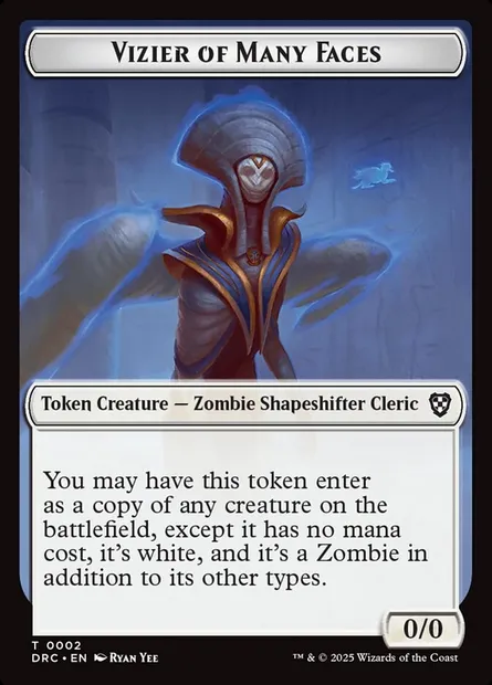 Vizir aux nombreux visages, carte Magic TDRC 2 — extension Aetherdrift Commander Tokens