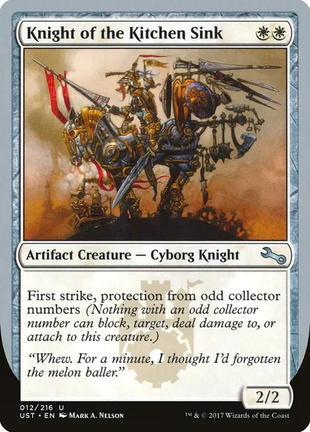 Knight of the Kitchen Sink, Magic card UST 12d — Unstable set