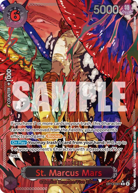 St. Marcus Mars, One Piece card OP13-091 — CARRYING ON HIS WILL set