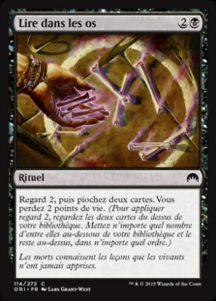 Lire dans les os, carte Magic ORI 114 — extension Magic Origines