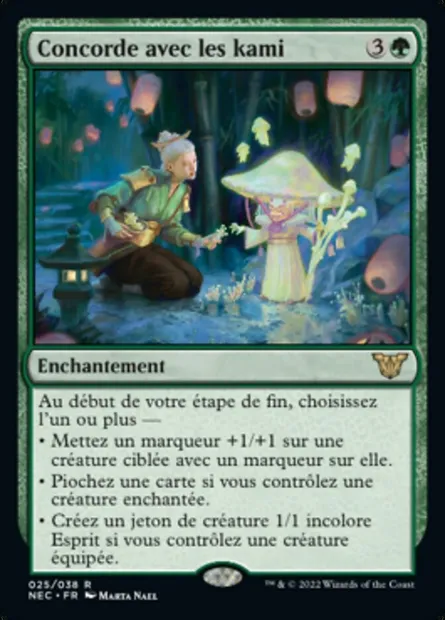 Concorde avec les kami, carte Magic NEC 25 — extension Neon Dynasty Commander