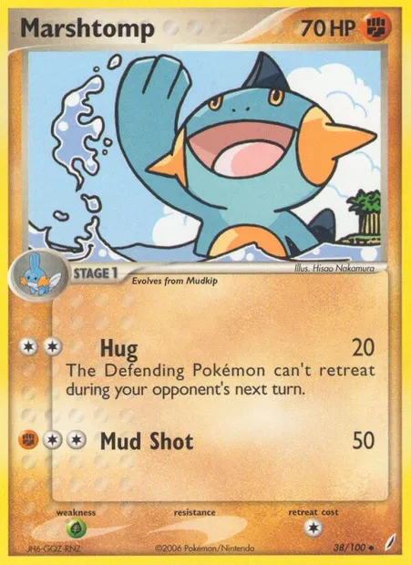 Marshtomp, Pokémon card CG 38 — Crystal Guardians set