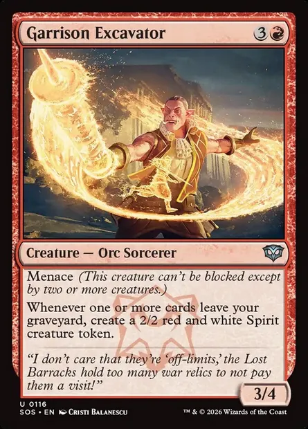 Garrison Excavator, Magic card SOS 116 — Secrets of Strixhaven set