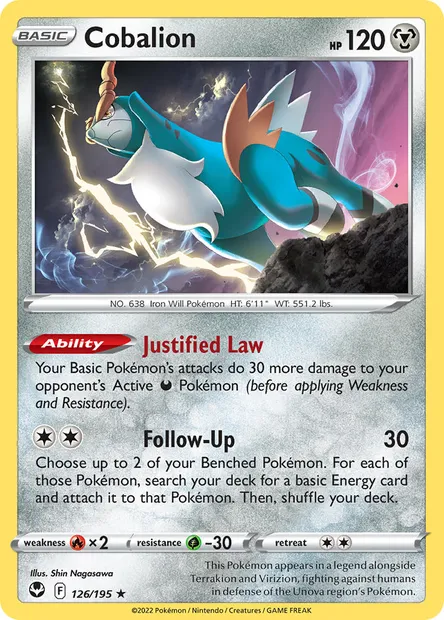 Cobalion, Pokémon card SIT 126 — Silver Tempest set