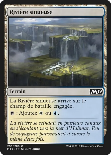 Rivière sinueuse, carte Magic M19 253 — extension Core Set 2019
