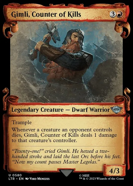 Gimli, Counter of Kills, Magic card LTR 580 — The Lord of the Rings: Tales of Middle-earth set